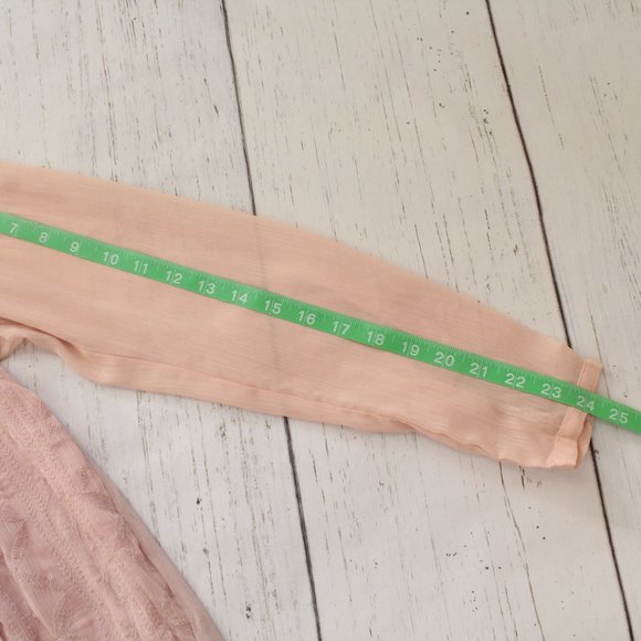 Anthropologie Tiny Chiffon Sheer Long Sleeve Top Pink XS - Picture 11 of 13